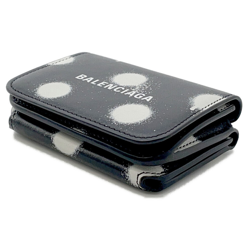 Balenciaga Dot fold Tri Cash Wallet Black